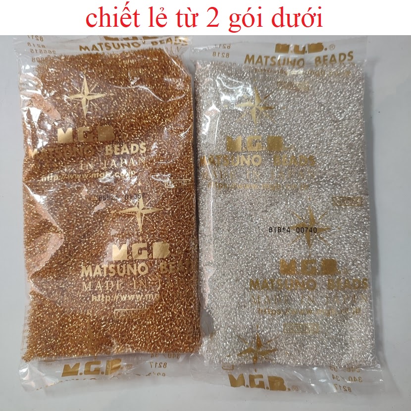 20gr hạt cườm Nhật Mastsuno - hạt cườm tấm thủy size khoảng 2mm (chiết lẻ đựng trong túi zip)
