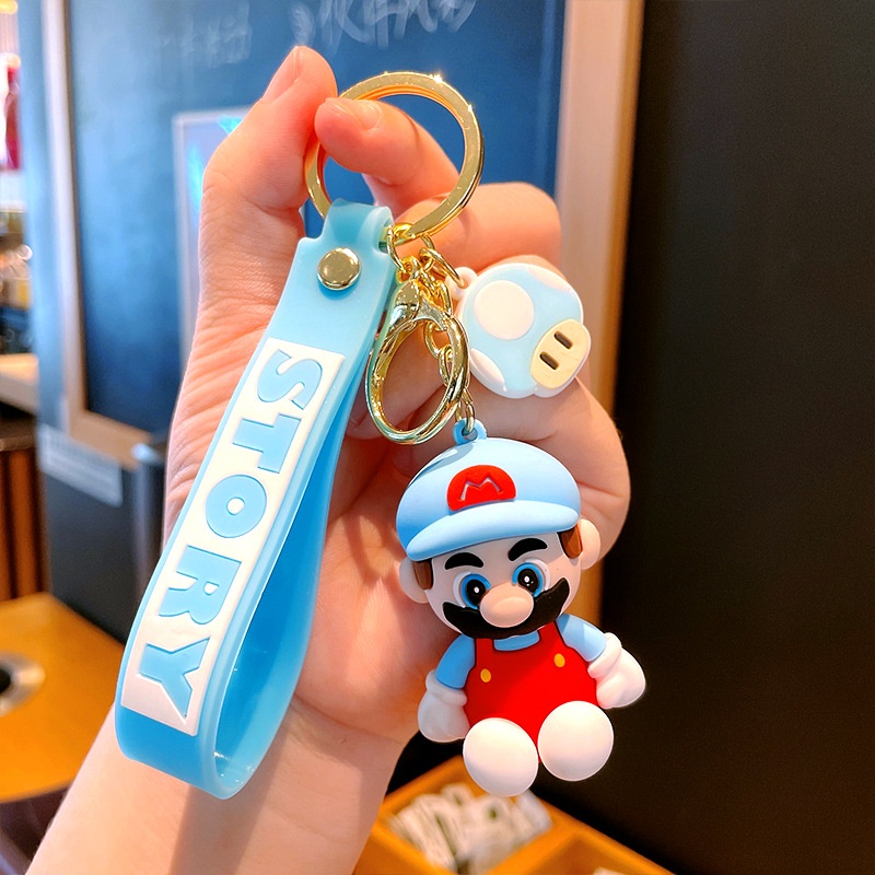 Móc chìa khoá xe máy Super Mario dễ thương, móc treo chìa khoá ô tô phong cách trẻ trung hot trend Tik Tok