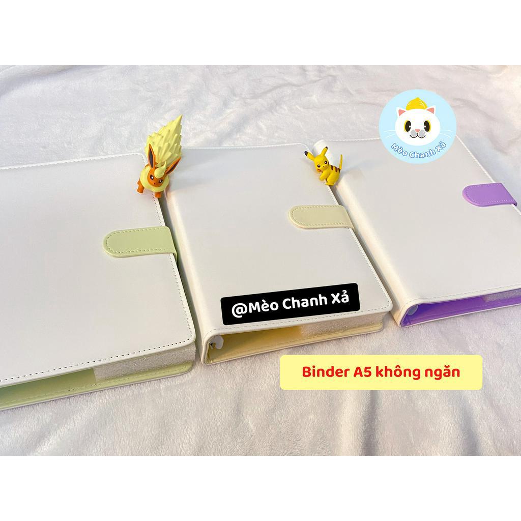 Binder da A5 kích thước 18 x 24cm 6 CÒNG CAO KÈM SHEET 4Ô ĐỰNG CARD ALB/POLA, TCG POKEMON/YUGIOH, POSTCARD,...