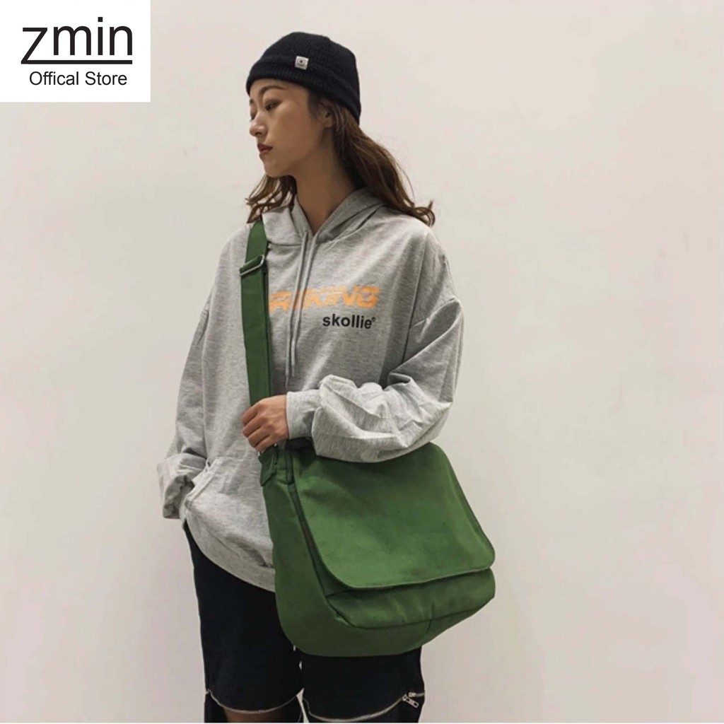 Túi đeo chéo nam nữ thời trang unisex Zmin, chất liệu vải canvas cao cấp mềm mịn - T067