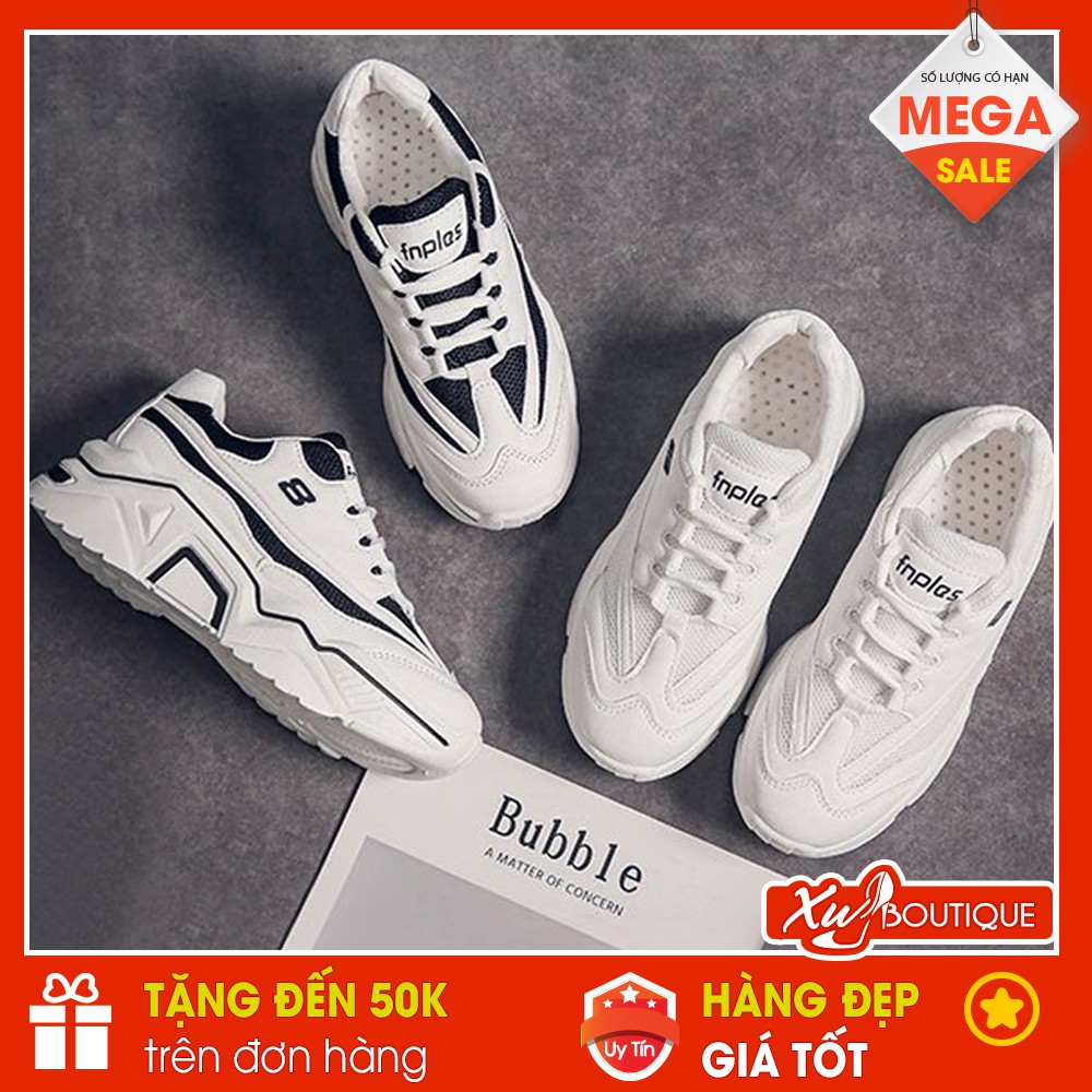 Giày Thể Thao Nữ, Sneaker Fnplas Hàn Quốc Đi Chơi Đế Cao 5CM 2020 - Chất Da Phối Vải Lưới Đẹp (Có video thật) TT035/36