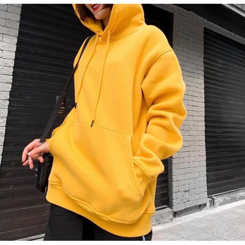 Áo Hoodie Màu Trơn Form Rộng