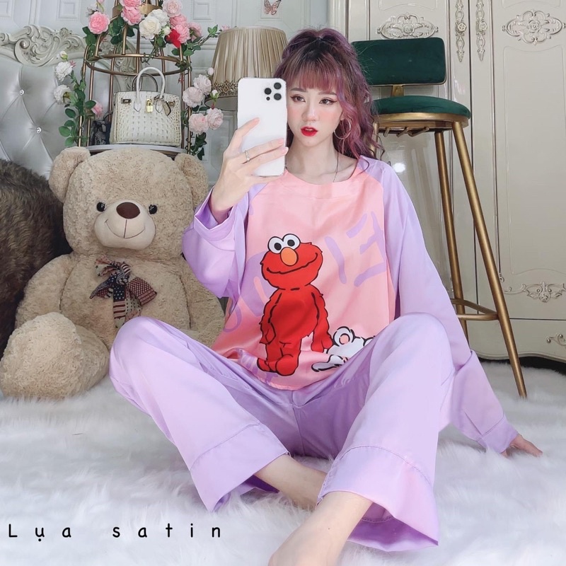 Bộ Lụa Satin Dài Tay