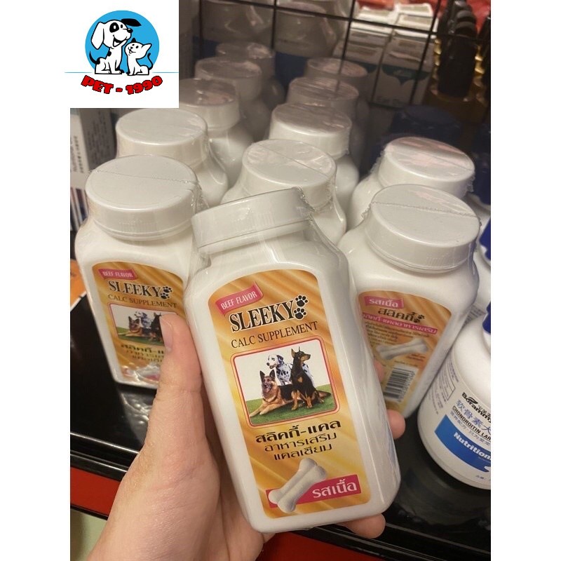 Viên Canxi Thái Sleeky - Viên Nhai Bổ Sung Canxi Cho Răng Và Xương Khớp Cho Chó Mèo Vị Bò, Gà