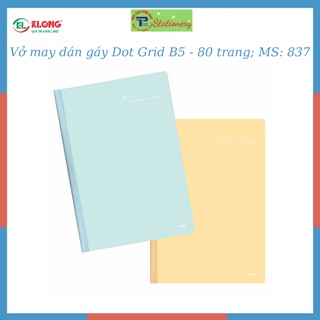 Vở Klong B5 80 trang,120 trang,200 trang ruột chấm dotgirl may dán gáy bìa màu Pastel MS 837,838,839