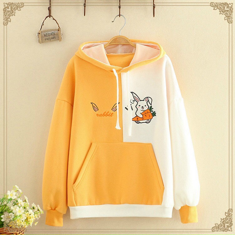 Áo khoác, áo hoodie unisex nam nữ nỉ ngoại thỏ cà rốt có túi siêu cute năng động thời trang học đường | BigBuy360 - bigbuy360.vn