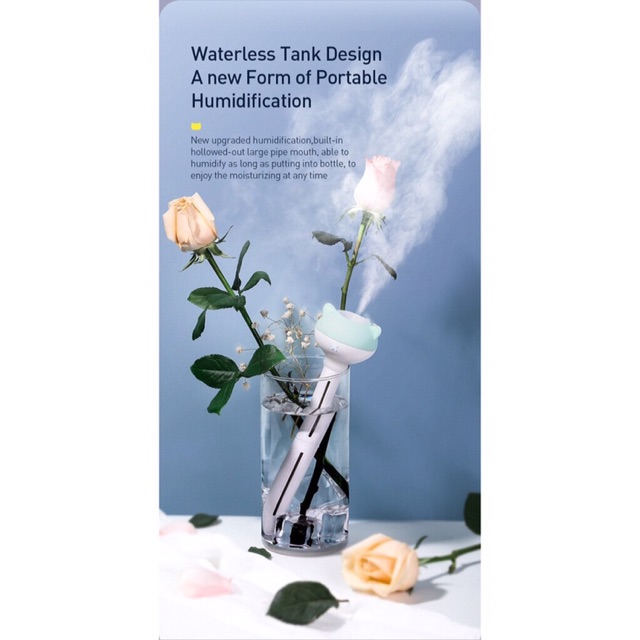 Baseus Magic Wand Portable Humidifier-Phun sương cute GẤU THỎ không giới hạn dung tích cho mọi nơi