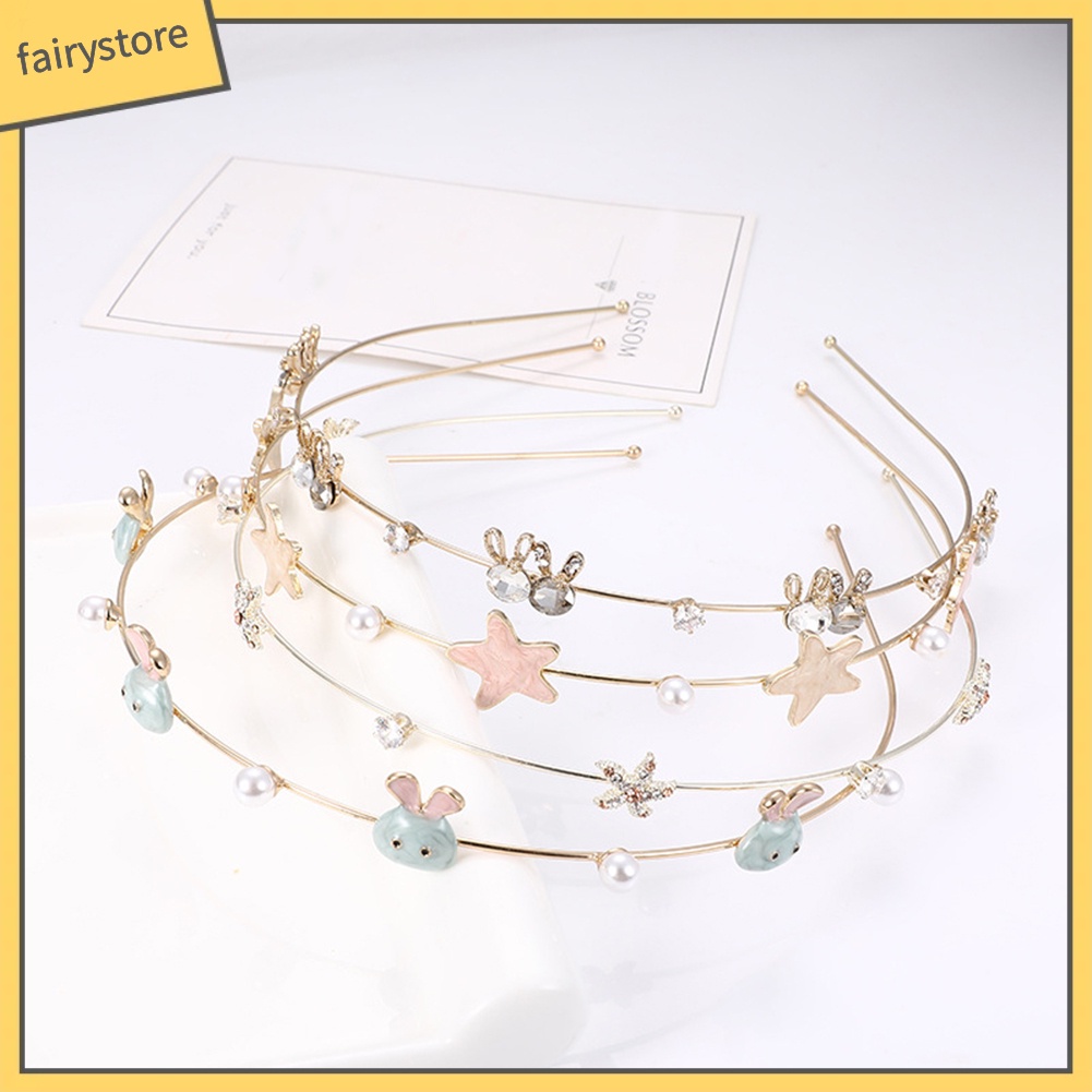 Băng Đô Cài Tóc Hình Sao Biển Phối Ngọc Trai Giả Dễ Thương Cho Nữ