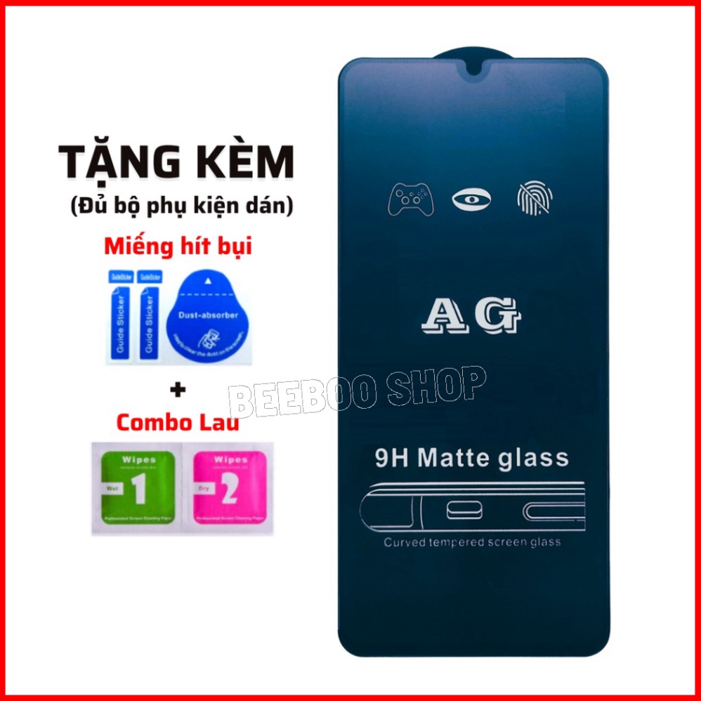 [AG NHÁM CAO CẤP] Kính Cường Lực Samsung A02/ A02S/ A03S - Full màn hình - Nhám phủ Nano Cao cấp - Chống vân tay