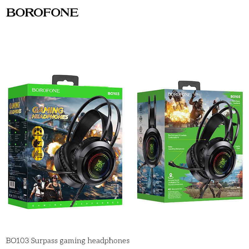 Tai nghe chụp tai gaming có mic game bo103 điều chỉnh âm lượng chơi game pubg liên quân trên PC máy tính