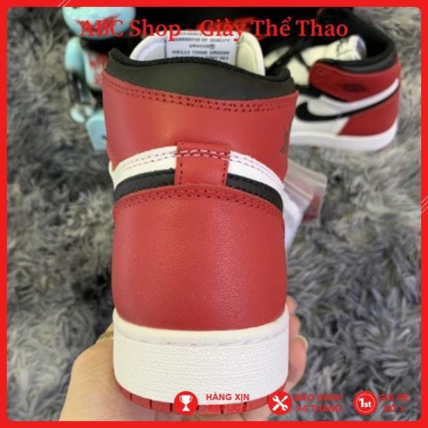 [FreeShip-Hàng Cao Cấp] Giầy Jd1 Jordan trắng đỏ đen cao cổ   Full phụ kiện, Giày Retro high Bead Toe full box