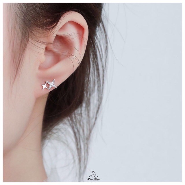 Bông Tai Nữ Bạc 925 Cao Cấp ERA SHOP 074298 - Ánh Sao Lấp Lánh, Đơn Giản, Đeo Hằng Ngày, Đi Chơi, Đi Học, Siêu Rẻ Đẹp