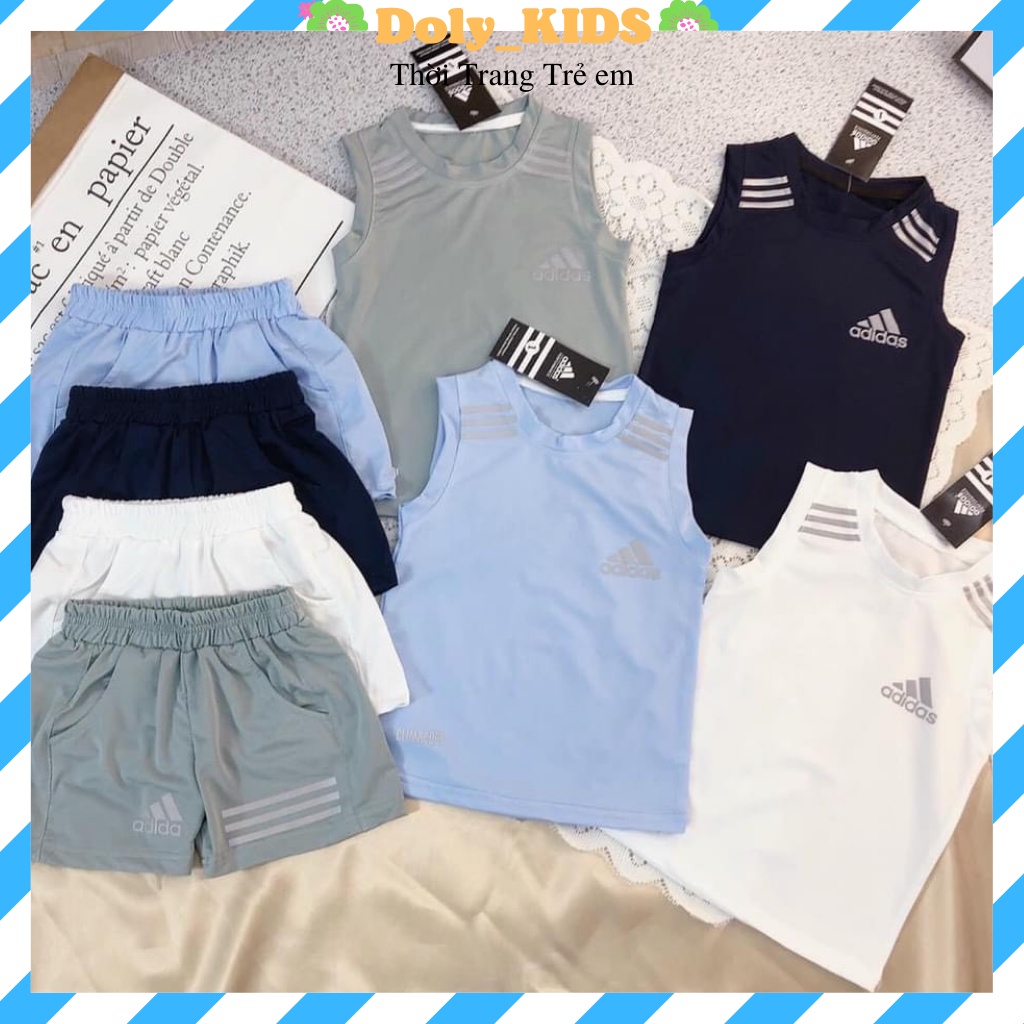 Bộ thể thao bé trai Doly kids, bộ ba lỗ sát nách bé trai chất thun Cotton phản quang cực mát cho bé 6-28kg