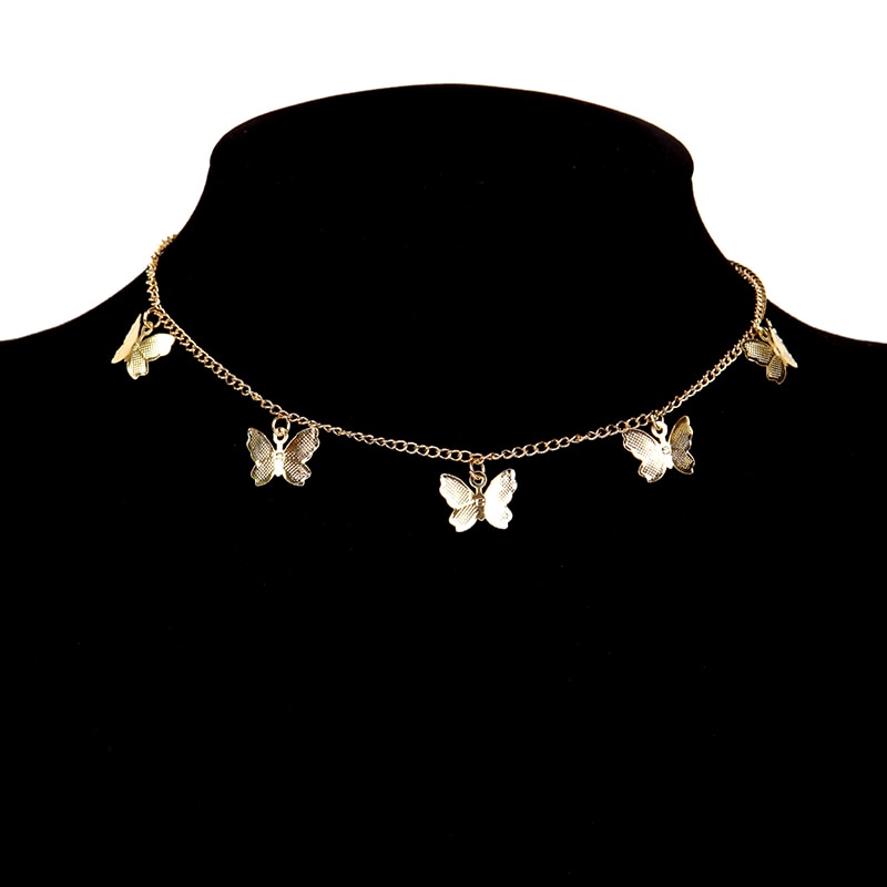 Vòng Cổ Choker Nhiều Lớp Mặt Hình Bướm Và Ngôi Sao Phong Cách Boho Cổ Điển