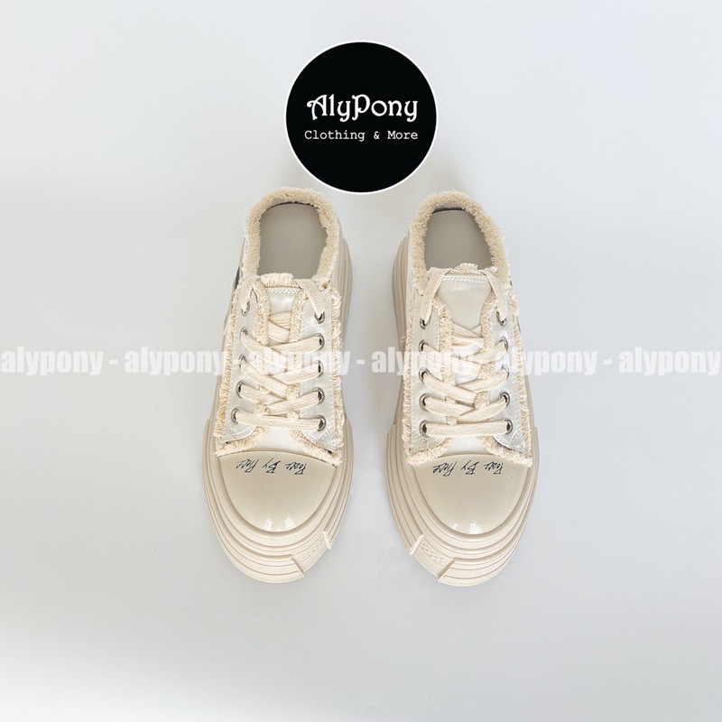 Giày Thể Thao Nữ AlyPony 2021 Xvessel Đế Gỗ Mẫu Mới - GXR