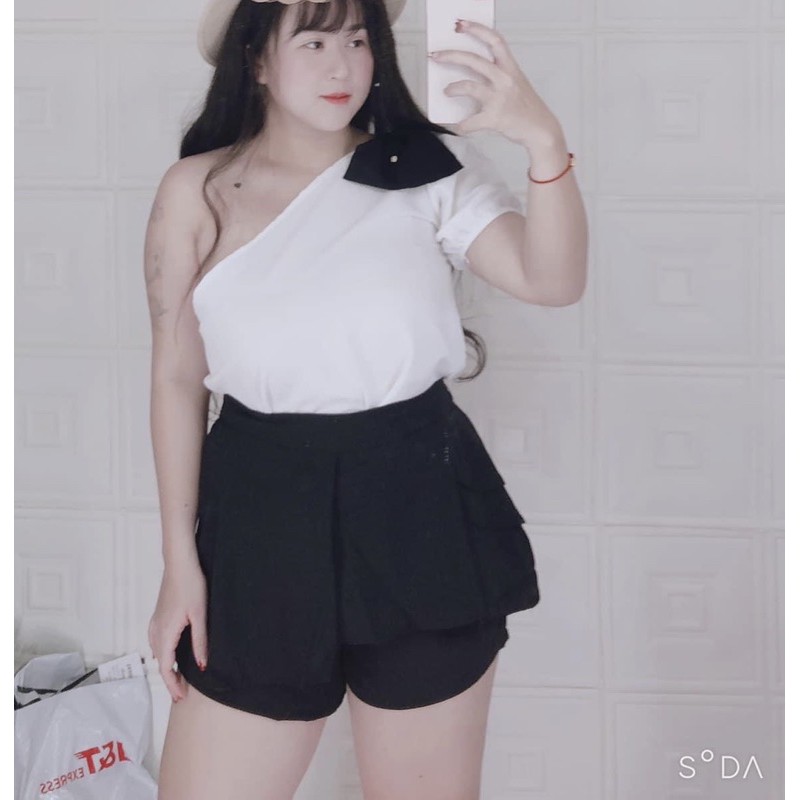Bigsize Set nơ lệch vai S197