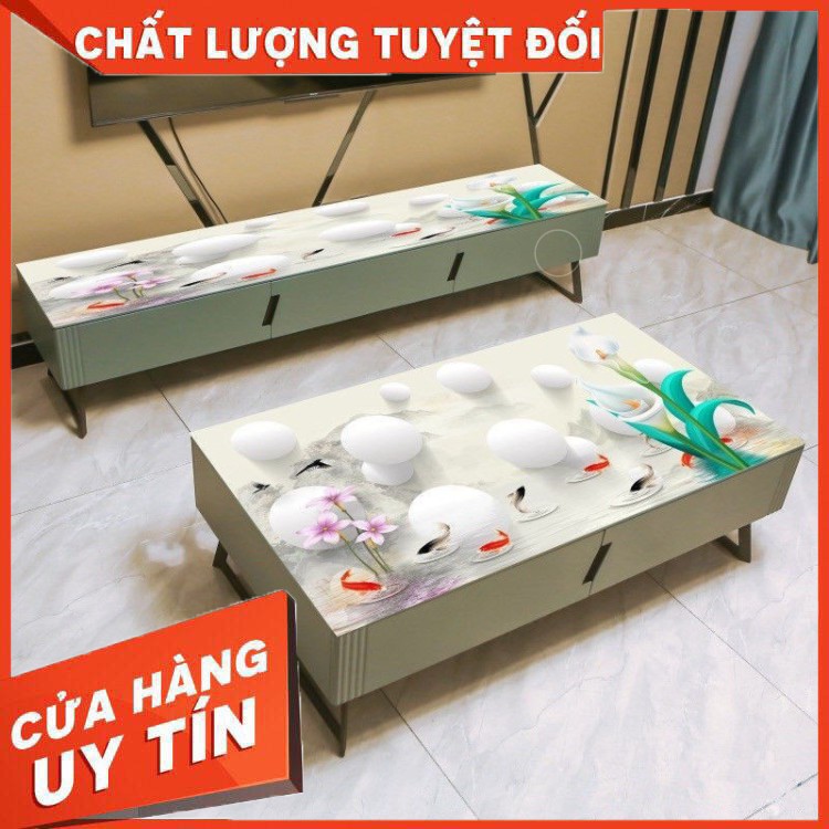 HÀNG CAO CẤP -  PVC thủy tinh mềm in 3D chống thấm nước, dầu, đóng cặn và bám bẩn tấm lót bàn ăn tủ tivi đầu giường [Đăn