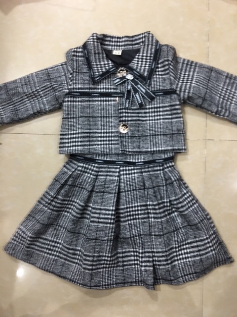 Set dạ áo khoác kèm váy cho bé từ 12-25kg mã DN1050125