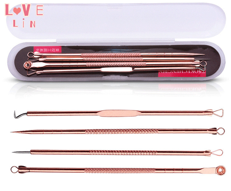 [Hàng mới về] Bộ 4 Dụng Cụ Nặn Mụn Đầu Đen Hiệu Quả