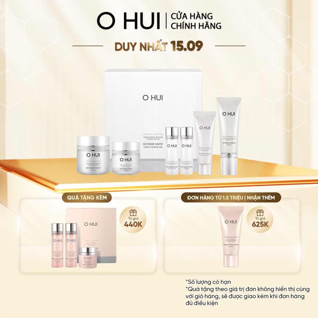 Bộ 5 bước dưỡng trắng da OHUI Extreme White Cream Special Set