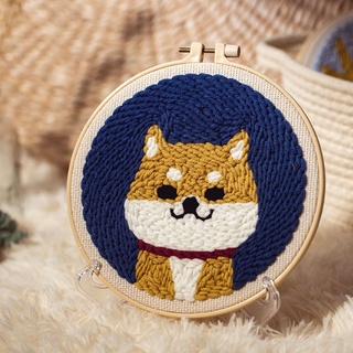 TRANH THÊU LEN HANDMADE VẢI POKE NGA PUNCHNEEDLE
