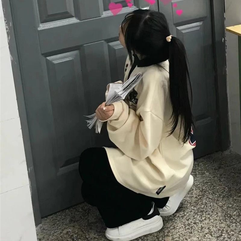 Áo sweater SuzaHouse form rộng unisex nỉ bông mặc nhà đi chơi màu xanh thời trang ulzzang Hàn Quốc