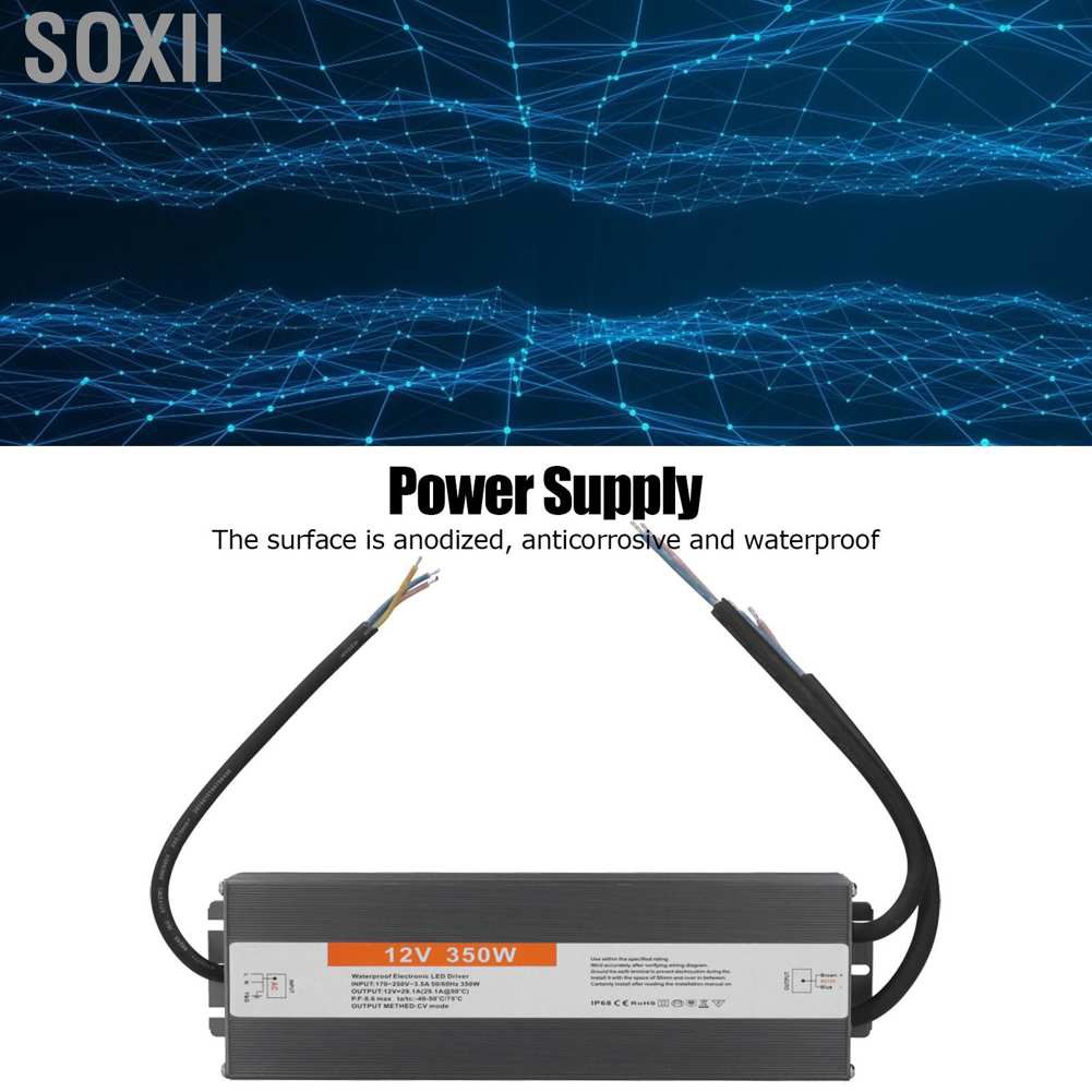 Soxii Power Supply Wired Ultra‑Thin Waterproof Switching LED Drive AC170‑250V 50/60HZ 350W