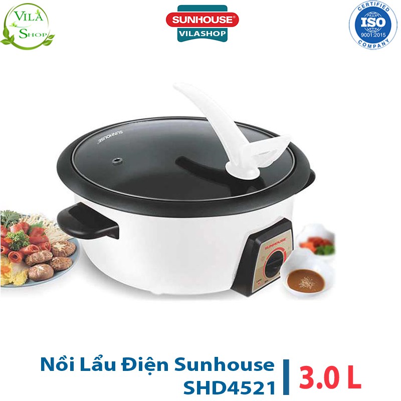 Nồi Lẩu Điện Sunhouse SHD4521, Nồi Lẩu Chống Dính Sử Dụng Đa Chức Năng