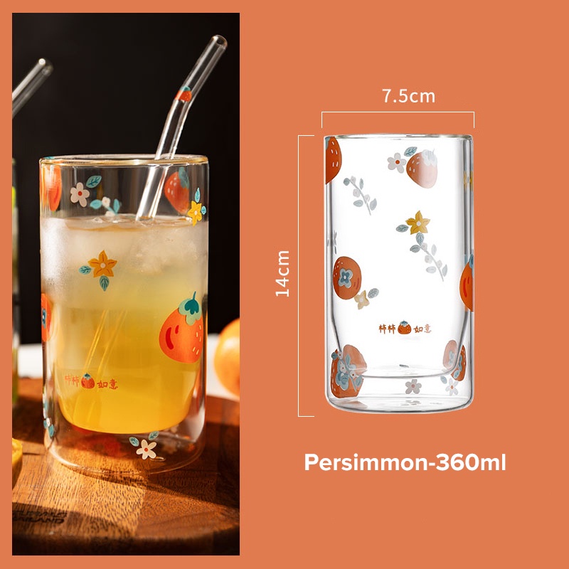 SWEEJAR Cốc  240ML/360ML hai lớp thủy tinh borosilicate chịu nhiệt độ cao chống bỏng để đựng cà phê