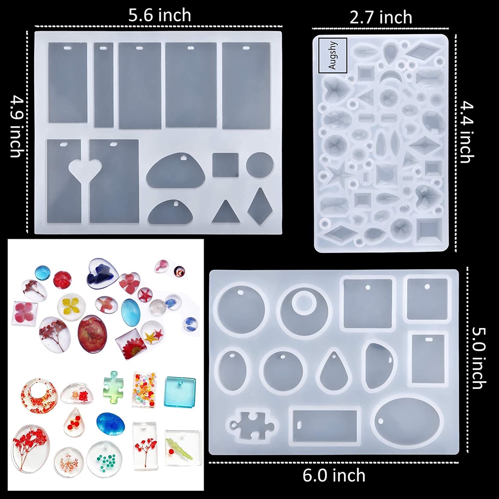 (Bộ 50sp) Bộ Khuôn Silicon Làm Vòng Tay,Nhẫn,Dây Chuyền,Vòng Cổ Kèm Khoan Tay Đồ Trang Trí Làm Resin Handmade DIY