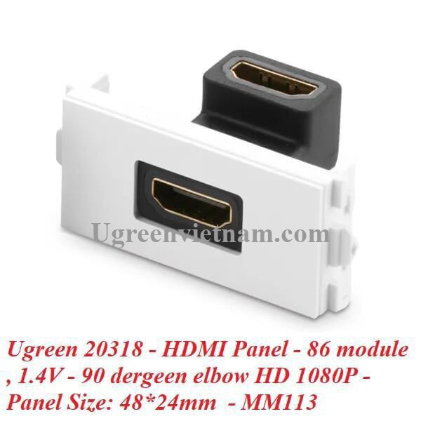 Hạt Wallplate HDMI âm tường bẻ góc 90 độ Ugreen UG-20318 chính hãng