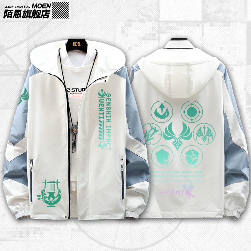 Áo Khoác Hoodie In Hình Game Barbatos Venti Genshin Impact Game Aeolus 2D Thời Trang Unisex