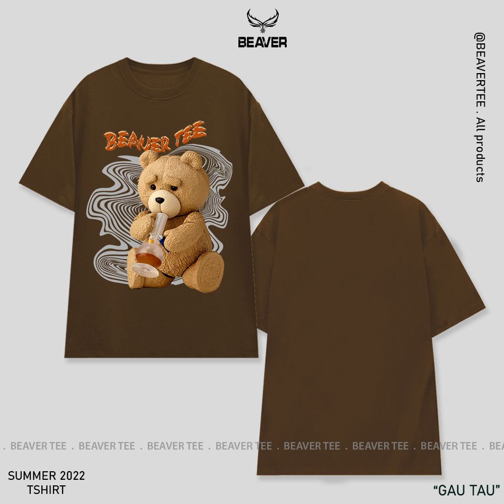 Áo thun Beaver Tee GAU TAU Local Brand tay lỡ form rộng nam nữ Unisex Freeship Extra