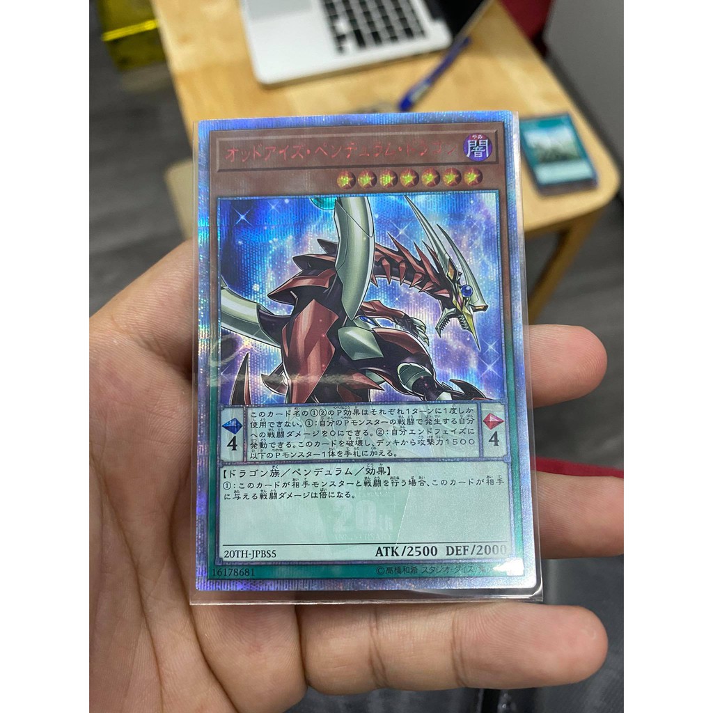 [ Dưa Hấu Yugioh ] Lá bài thẻ bài Odd-Eyes Pendulum Dragon - 20th Secret Rare - Tặng bọc bài nhựa bảo quản