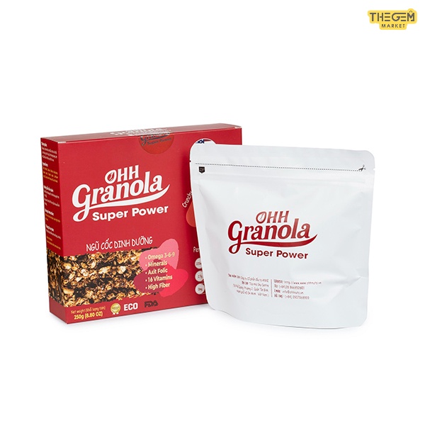 [Sản Phẩm Mới] Ngũ Cốc Granola Giảm Cân Ăn Kiêng Ăn Sáng Vị Chocolate Mix Dừa Sấy Khô Siêu Ngon Power(250G)