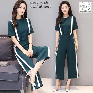 bộ suông kẻ sọc y hình cát hàn loại 1 bao đẹp