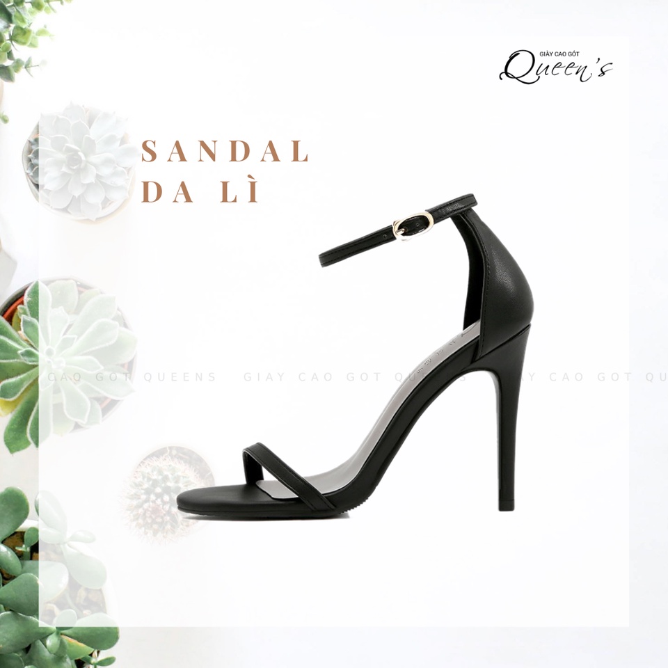 Giày Cao Gót Sandal Lưng Cao Màu Đen Da Lì Bít Gót Hở Mũi Cho Nữ Thích Hợp Đi Chơi, Đi Làm, Dự Tiệc Cưới Cao 8-10-11cm