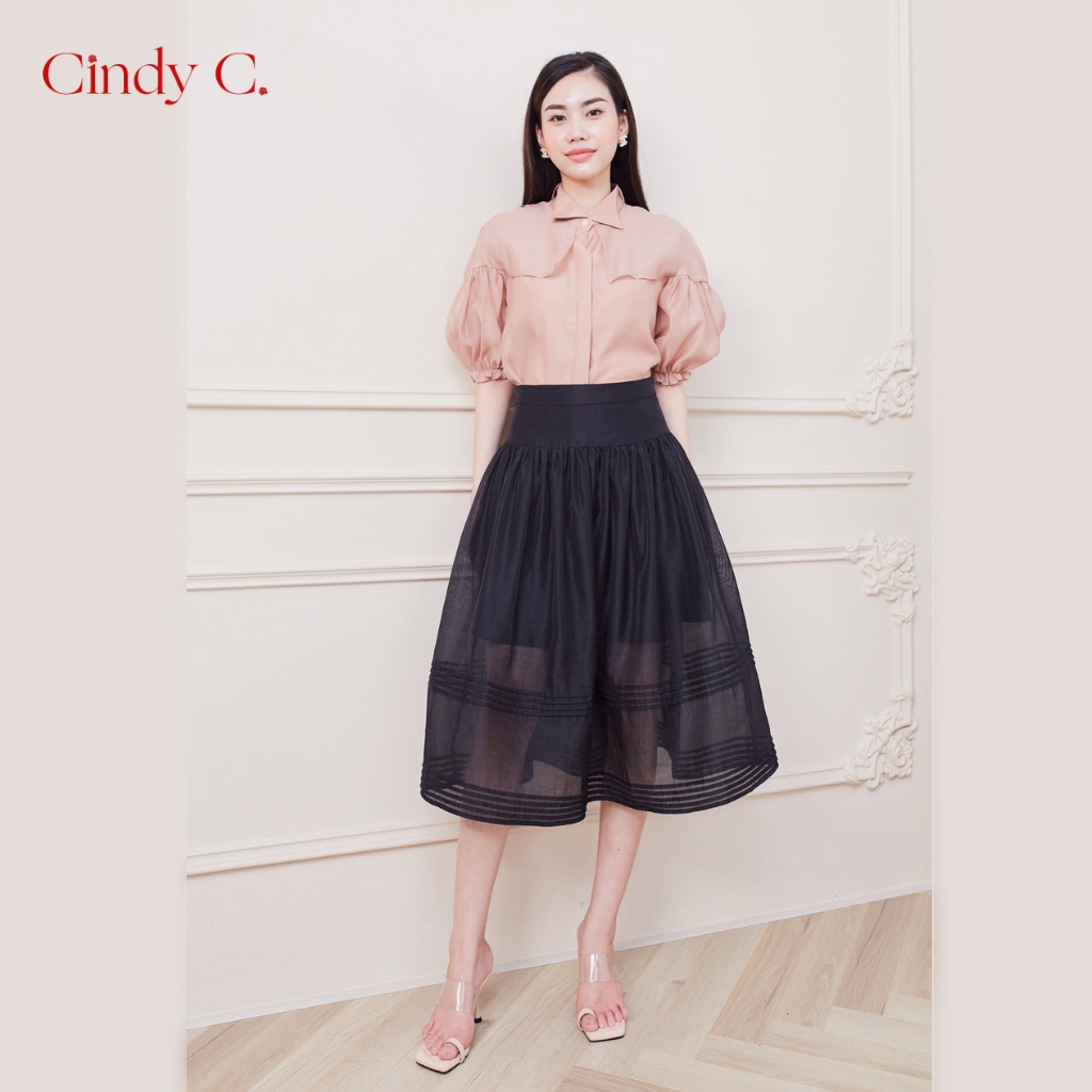 Áo sơ mi Donna CINDY C chất liệu Organza tiểu thư bánh bèo 517