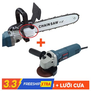 [COMBO] Máy mài góc Bosch + Lưỡi cưa xích - Biến máy mài thành máy cưa siêu rẻ - Xẻ gỗ - Tỉa cành - Đánh bóng