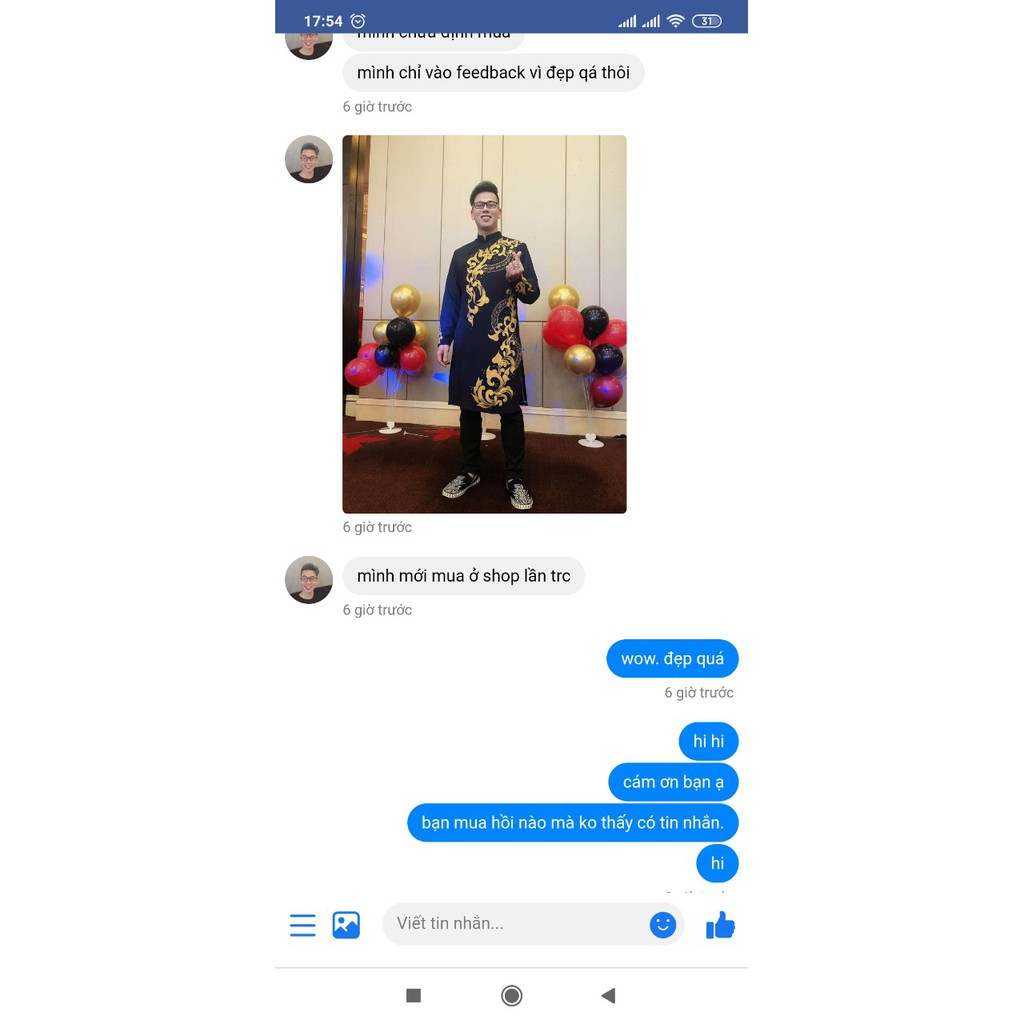 Áo Dài Nam Họa Tiết Vẽ Tay Cao Cấp