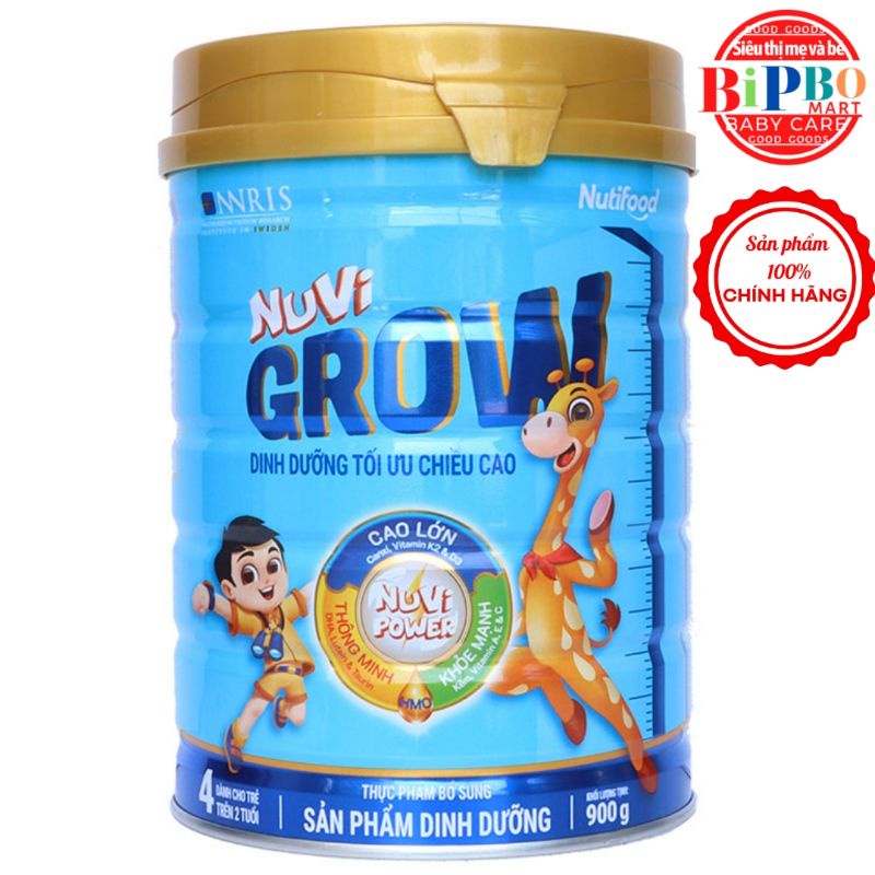 [Mã 267FMCGSALE giảm 8% đơn 500K] SỮA Nuvi GROW 4 900g(CHÍNH HÃNG NUTIFOOD)