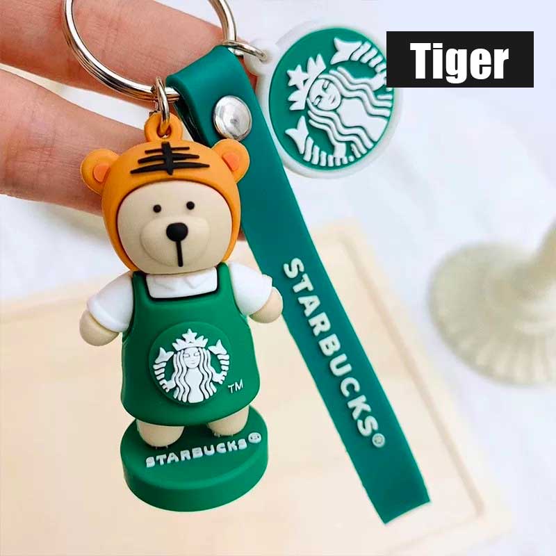 Móc khóa PVC mặt Starck starbucks hoạt hình dễ thương