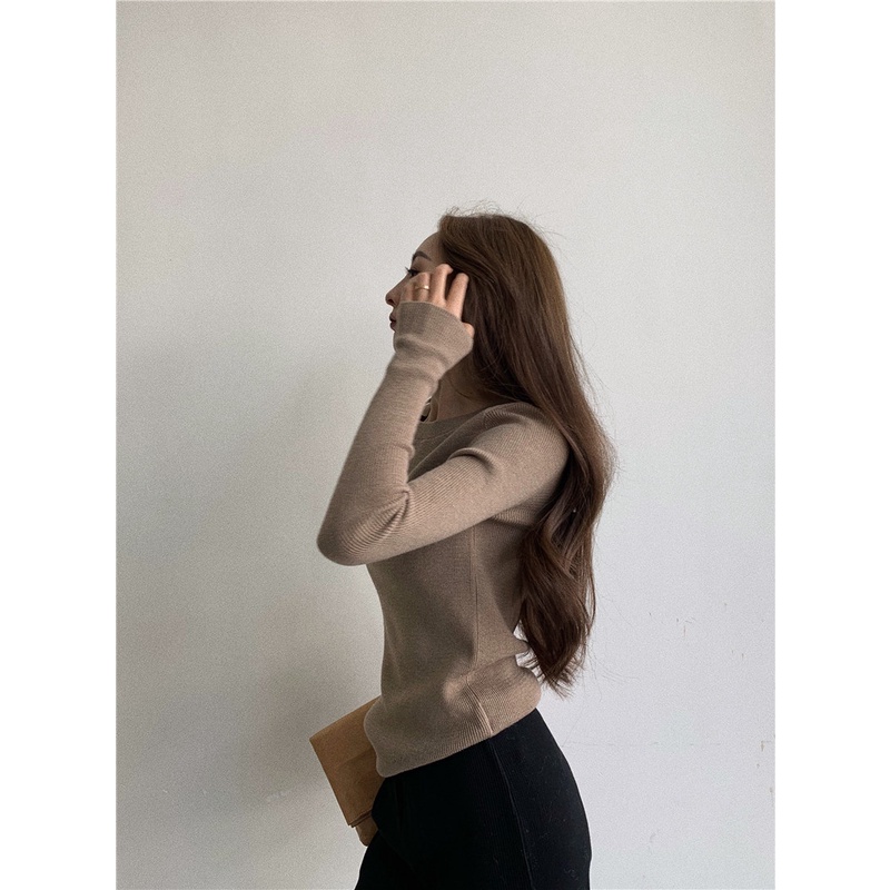 [Bảo trên tikok]Áo Dệt Kim Mỏng Co Giãn Phong Cách Hàn Quốc