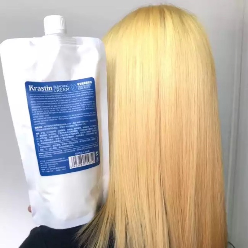 kem nâng tông , kem tẩy tóc bleaching cream karatin bichj 500ml  dạng kem siêu mạnh lên levo 9 không gây khô tóc