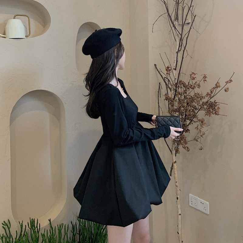 Đầm ngắn thời trang mùa thu Hàn Quốc đơn giản gợi cảm cho nữ