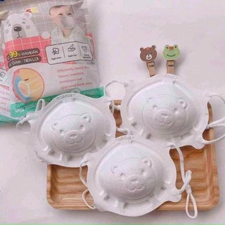 Gói 3 khẩu trang gấu 3D mask trẻ em cho bé trai bé gái sơ sinh 0-2 tuổi ShinHome Baby