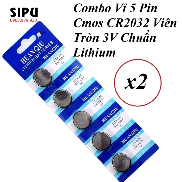 (Giá sỉ) 1 Vỉ 5 Pin cmos CR 2032 Viên Tròn 3V Chuẩn Lithium