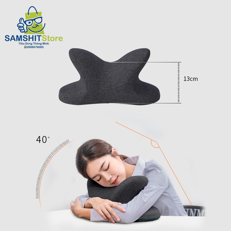 Gối Nghỉ Trưa Văn Phòng, Gối Ngủ Ngồi Cao Su Non (Memory Foam) Cho Dân Công Sở, Lái Xe, Học Sinh - GCU07