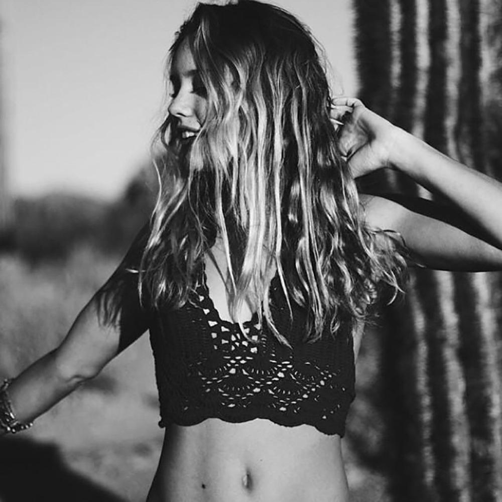 Áo Croptop Đan Len Thời Trang Đi Biển Độc Đáo Quyến Rũ Cho Nữ