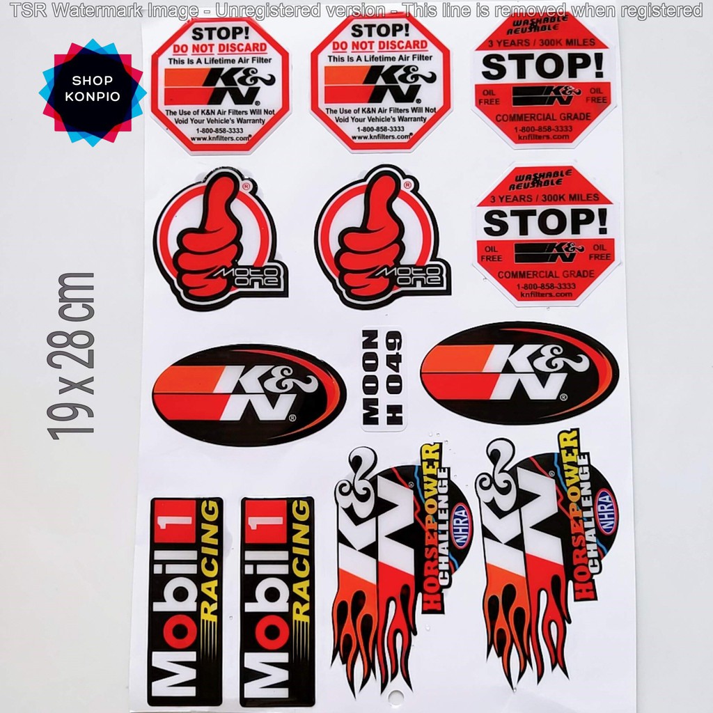 Bộ Tem Sticker KN Stop Dập Nổi Cao Cấp Dán Xe Máy, Ô Tô, Mũ Bảo Hiểm, Chống Thấm Nước, Chống Bay Màu